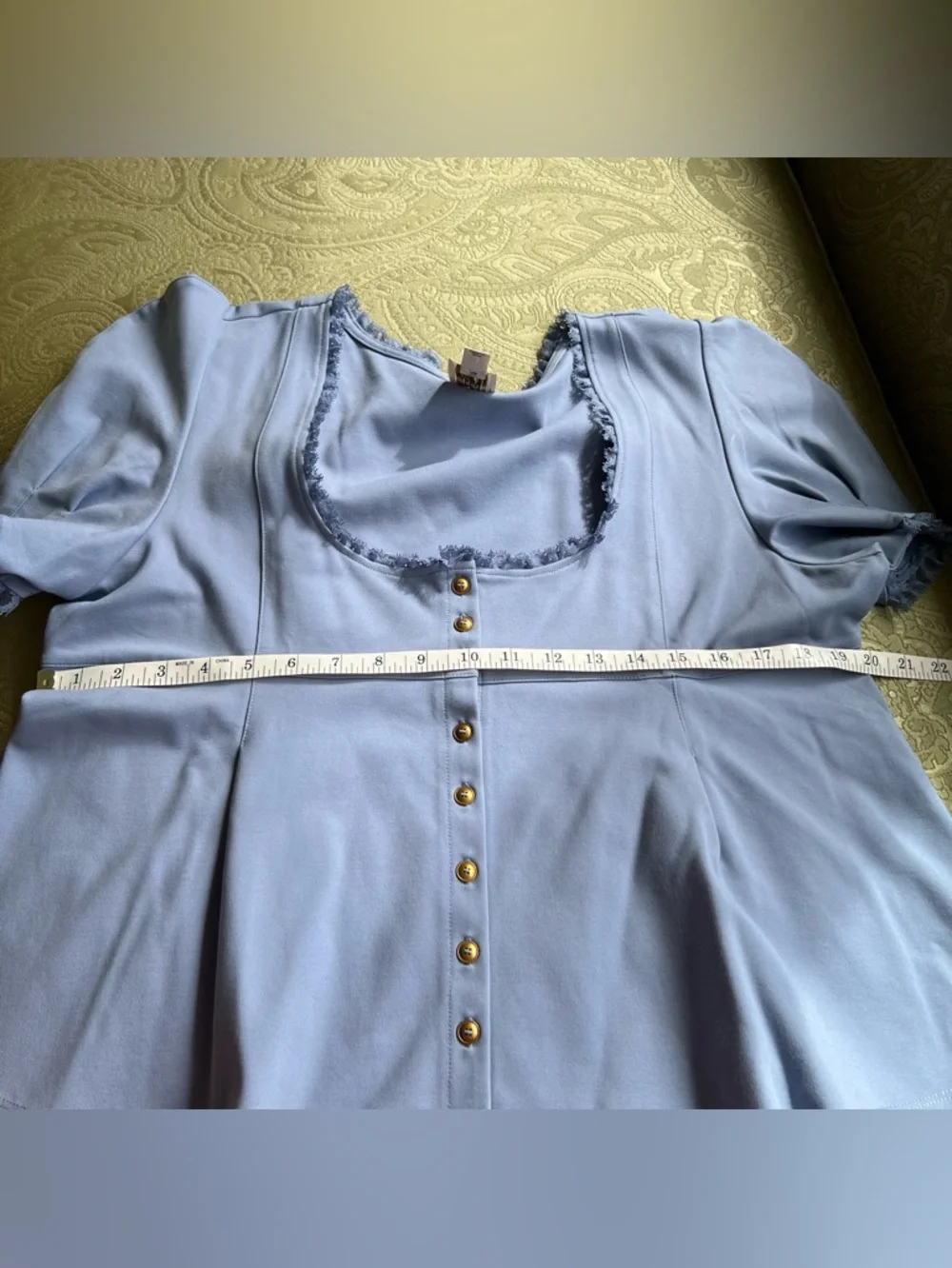 Anthropologie Maeve Puff-Sleeve Babydoll Top Size XL - Picture 10 of 11